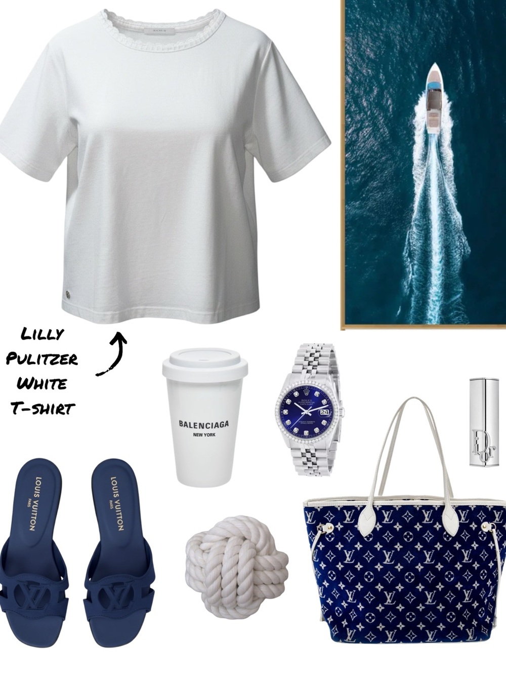 Lilly Pulitzer White Short Sleeve T-Shirt With Crochet Detail At Neckline